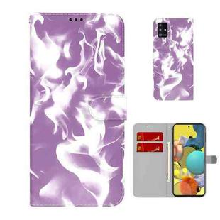 For Samsung Galaxy A71 5G Cloud Fog Pattern Horizontal Flip Leather Case with Holder & Card Slot & Wallet(Purple)