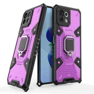 For Xiaomi Mi 11 Lite Space PC+TPU Shockproof Case with Ring Holder(Purple)