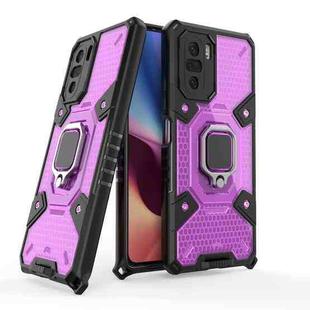 For Xiaomi Redmi K40 Space PC+TPU Shockproof Case with Ring Holder(Purple)