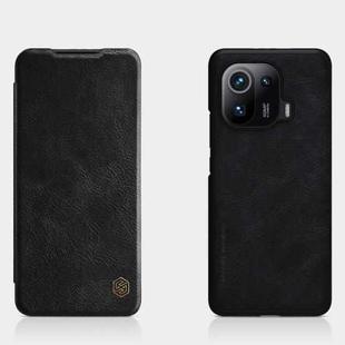 For Xiaomi Mi 11 Pro NILLKIN QIN Series Crazy Horse Texture Horizontal Flip Leather Case with Card Slot(Black)