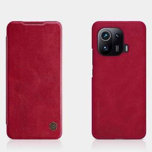 For Xiaomi Mi 11 Pro NILLKIN QIN Series Crazy Horse Texture Horizontal Flip Leather Case with Card Slot(Red)