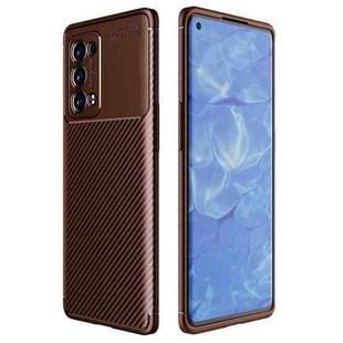 For OPPO Reno6 Pro+ 5G Carbon Fiber Texture Shockproof TPU Case(Brown)