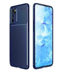 For OPPO Reno6 5G Carbon Fiber Texture Shockproof TPU Case(Blue)