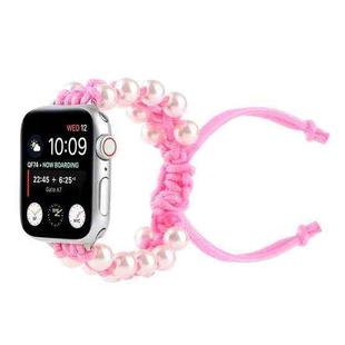 Umbrella Rope Bead Nylon Watch Band For Apple Watch Ultra 49mm / Series 8&7 45mm / SE 2&6&SE&5&4 44mm / 3&2&1 42mm(Pink)