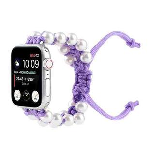 Umbrella Rope Bead Nylon Watch Band For Apple Watch Series 8&7 41mm / SE 2&6&SE&5&4 40mm / 3&2&1 38mm(Purple)