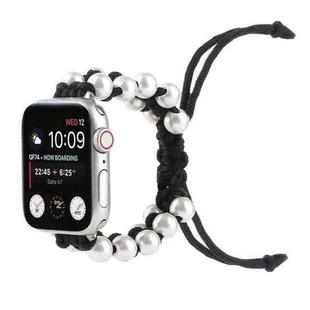 Umbrella Rope Bead Nylon Watch Band For Apple Watch Series 8&7 41mm / SE 2&6&SE&5&4 40mm / 3&2&1 38mm(Black)