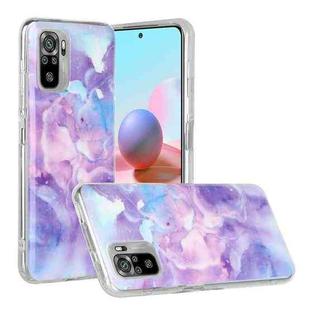 For Xiaomi Redmi Note 10 Marble Pattern Soft TPU Protective Case(Purple)