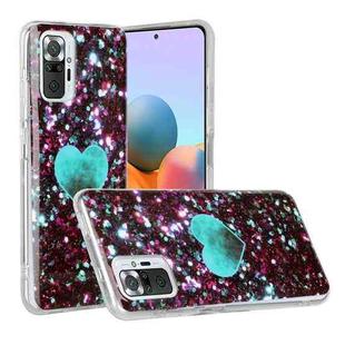 For Xiaomi Redmi Note 10 Pro Marble Pattern Soft TPU Protective Case(Green Love)