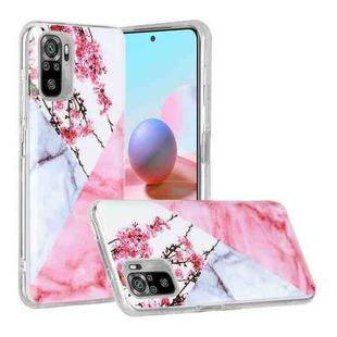 For Xiaomi Redmi Note 10 Marble Pattern Soft TPU Protective Case(Plum Blossom)