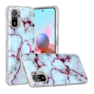 For Xiaomi Redmi Note 10 Marble Pattern Soft TPU Protective Case(Red)