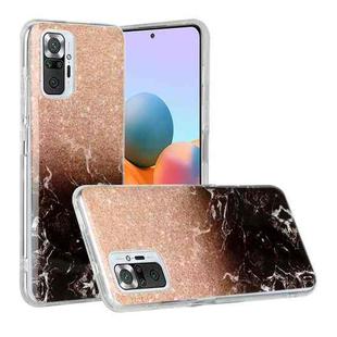 For Xiaomi Redmi Note 10 Pro Marble Pattern Soft TPU Protective Case(Black Gold)