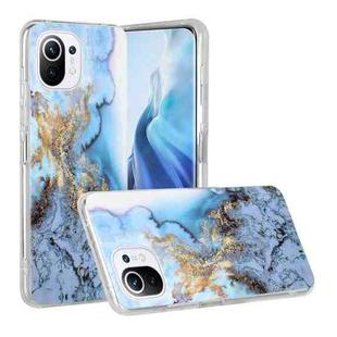 For Xiaomi Mi 11 Lite Marble Pattern Soft TPU Protective Case(Blue)