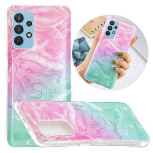 For Samsung Galaxy A32 4G Marble Pattern Soft TPU Protective Case(Pink Green)