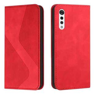 For LG Velvet Skin Feel Magnetic S-type Solid Color Horizontal Flip Leather Case with Holder & Card Slot & Wallet(Red)