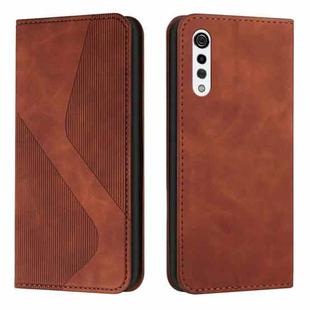 For LG Velvet Skin Feel Magnetic S-type Solid Color Horizontal Flip Leather Case with Holder & Card Slot & Wallet(Brown)