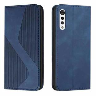For LG Velvet Skin Feel Magnetic S-type Solid Color Horizontal Flip Leather Case with Holder & Card Slot & Wallet(Blue)