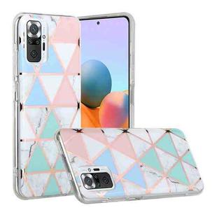 For Xiaomi Redmi Note 10 Pro Plating Splicing Gilding TPU Protective Case(Blue White Green Pink)