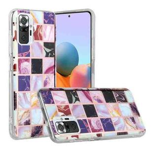 For Xiaomi Redmi Note 10 Pro Plating Splicing Gilding TPU Protective Case(Purple Square)