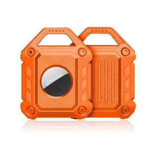 Armor Anti-scratch Shockproof TPU Protective Cover Case with Keychain Hook Loop for AirTag(Orange)