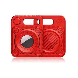 Punk Armor Anti-scratch Shockproof TPU Protective Cover Case with Keychain Hook Loop for AirTag(Red)