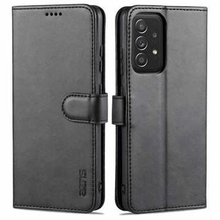 For Samsung Galaxy A52 5G / 4G AZNS Skin Feel Calf Texture Horizontal Flip Leather Case with Card Slots & Holder & Wallet(Black)