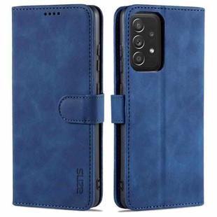 For Samsung Galaxy A52 5G / 4G AZNS Skin Feel Calf Texture Horizontal Flip Leather Case with Card Slots & Holder & Wallet(Blue)