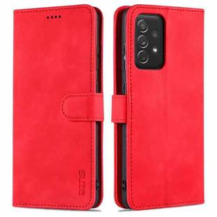 For Samsung Galaxy A72 5G / 4G AZNS Skin Feel Calf Texture Horizontal Flip Leather Case with Card Slots & Holder & Wallet(Red)