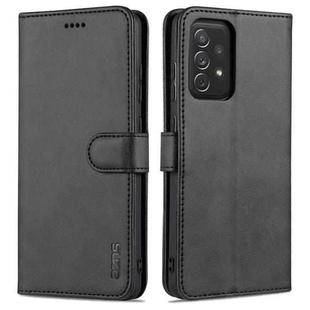 For Samsung Galaxy A72 5G / 4G AZNS Skin Feel Calf Texture Horizontal Flip Leather Case with Card Slots & Holder & Wallet(Black)