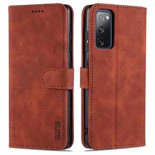 For Samsung Galaxy S20 FE / S20 Lite / S20 Fan Edition / S20 FE 5G / S20 FE 2022 AZNS Skin Feel Calf Texture Horizontal Flip Leather Case with Card Slots & Holder & Wallet(Brown)
