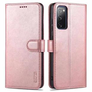 For Samsung Galaxy S20 FE / S20 Lite / S20 Fan Edition / S20 FE 5G / S20 FE 2022 AZNS Skin Feel Calf Texture Horizontal Flip Leather Case with Card Slots & Holder & Wallet(Rose Gold)
