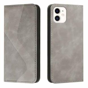 Skin Feel Magnetic S-type Solid Color Horizontal Flip Leather Case with Holder & Card Slot & Wallet For iPhone 11(Grey)