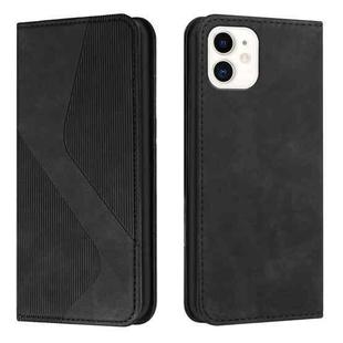 Skin Feel Magnetic S-type Solid Color Horizontal Flip Leather Case with Holder & Card Slot & Wallet For iPhone 11(Black)
