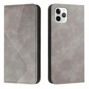 Skin Feel Magnetic S-type Solid Color Horizontal Flip Leather Case with Holder & Card Slot & Wallet For iPhone 11 Pro(Grey)