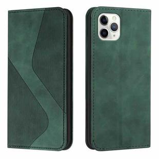 Skin Feel Magnetic S-type Solid Color Horizontal Flip Leather Case with Holder & Card Slot & Wallet For iPhone 11 Pro(Green)