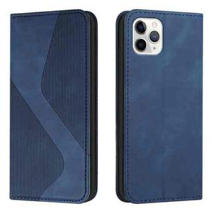 Skin Feel Magnetic S-type Solid Color Horizontal Flip Leather Case with Holder & Card Slot & Wallet For iPhone 11 Pro(Blue)