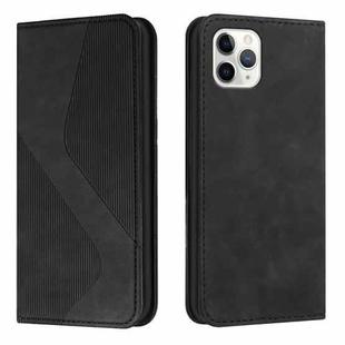 Skin Feel Magnetic S-type Solid Color Horizontal Flip Leather Case with Holder & Card Slot & Wallet For iPhone 11 Pro(Black)