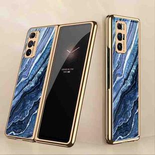 For Xiaomi Mi Mix Fold GKK Marble Pattern Electroplating Painted Glass Case(Marble 01)