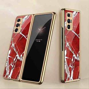For Xiaomi Mi Mix Fold GKK Marble Pattern Electroplating Painted Glass Case(Marble 02)