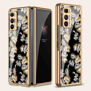 For Xiaomi Mi Mix Fold GKK Floral Pattern Electroplating Painted Glass Case(Floral 07)
