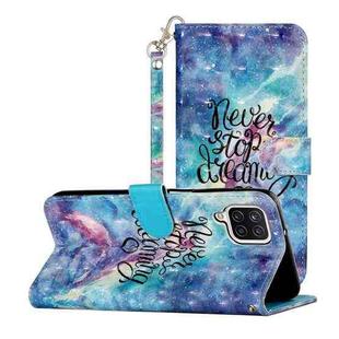 For Samsung Galaxy A22 4G 3D Pattern Horizontal Flip PU Leather Case with Holder & Card Slots & Wallet(Blue Starry Sky)