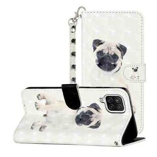 For Samsung Galaxy A22 4G 3D Pattern Horizontal Flip PU Leather Case with Holder & Card Slots & Wallet(Pug)