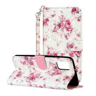 For Samsung Galaxy A32 4G 3D Pattern Horizontal Flip PU Leather Case with Holder & Card Slots & Wallet(Rose Flower)