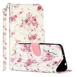 For Samsung Galaxy Xcover 5 3D Pattern Horizontal Flip PU Leather Case with Holder & Card Slots & Wallet(Rose Flower)