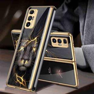 For Xiaomi Mi Mix Fold GKK Electroplating Painted Glass Phone Case(Lion)