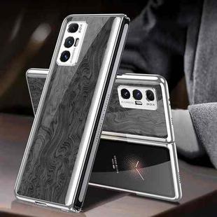 For Xiaomi Mi Mix Fold GKK Electroplating Painted Glass Phone Case(Grey Wood Pattern)