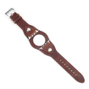 Leather Watch Band For Apple Watch Series 7 41mm / 6 & SE & 5 & 4 40mm / 3 & 2 & 1 38mm(Dark Brown)