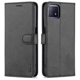 For OPPO A72 5G / A52 5G AZNS Skin Feel Calf Texture Horizontal Flip Leather Case with Card Slots & Holder & Wallet(Black)