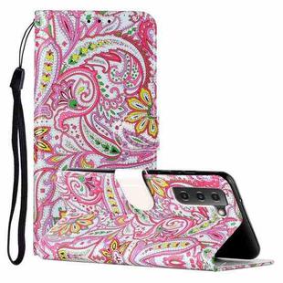 For Samsung Galaxy S21 FE 5G Oil Embossed Pattern Horizontal Flip PU Leather Case with Holder & Card Slots & Wallet & Lanyard(Pepper Flower)