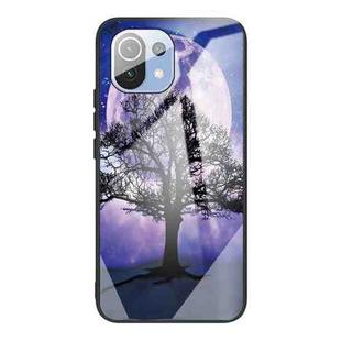 For Xiaomi Mi 11 Colorful Painted Glass Shockproof Protective Case(Tree)