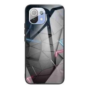 For Xiaomi Mi 11 Colorful Painted Glass Shockproof Protective Case(Technology rhombusology rhombus)